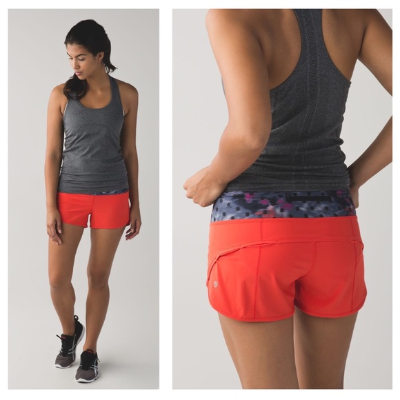 2/$50🍑 LULULEMON Red and Patterned Speed Shorts - Picture 2 of 9
